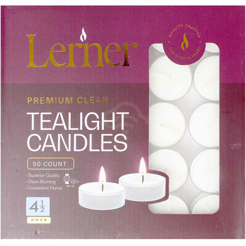 Lerner 4.5 hour Tealights - CLEAR