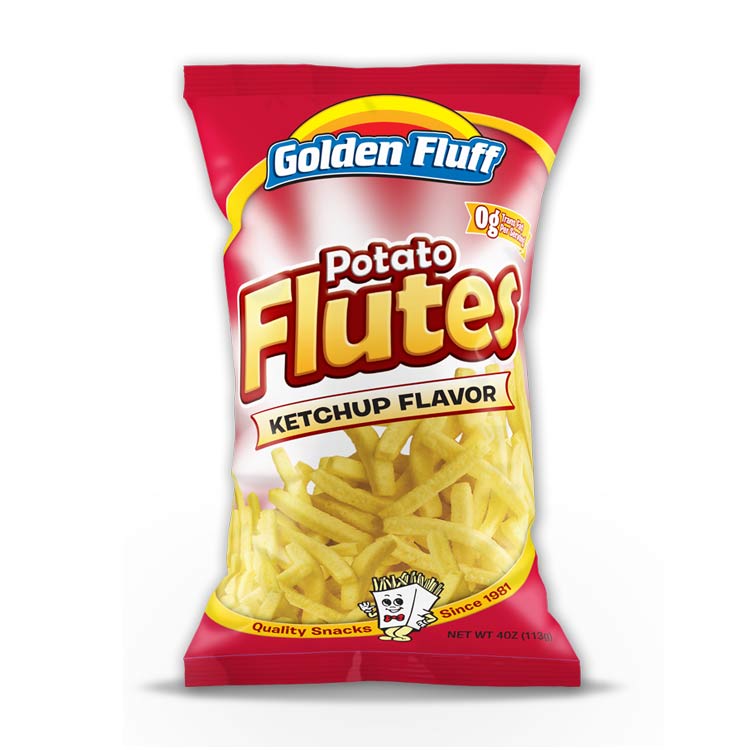 Golden Fluff Potato Flutes - Ketchup