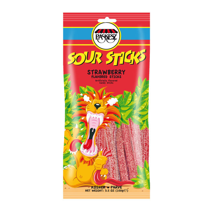 Paskesz Sour Sticks - Strawberry