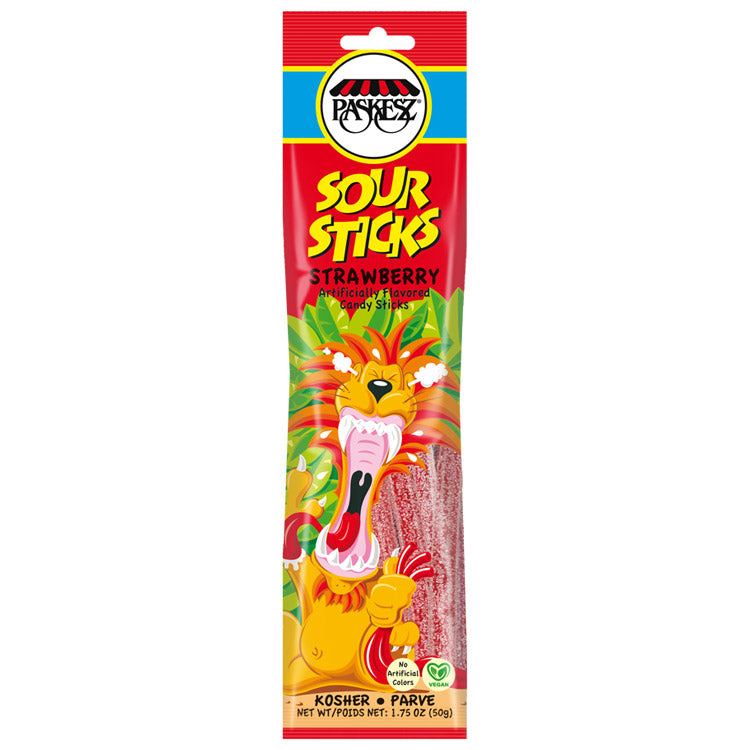 Paskesz Sour Sticks - Strawberry