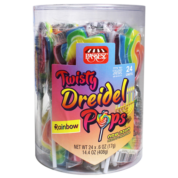 Paskesz Dreidel Twisty Pops - Rainbow
