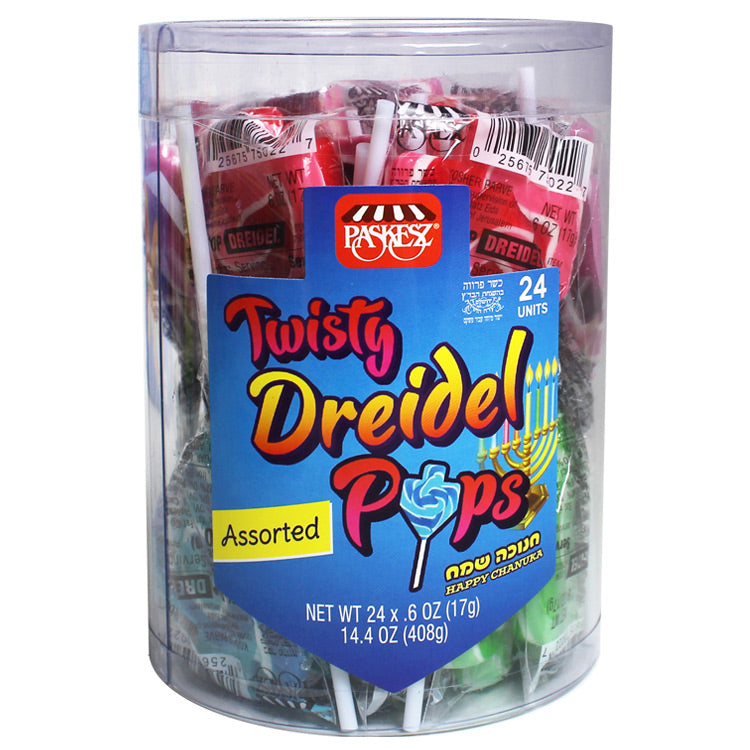 Paskesz Dreidel Twisty Pops - Assorted