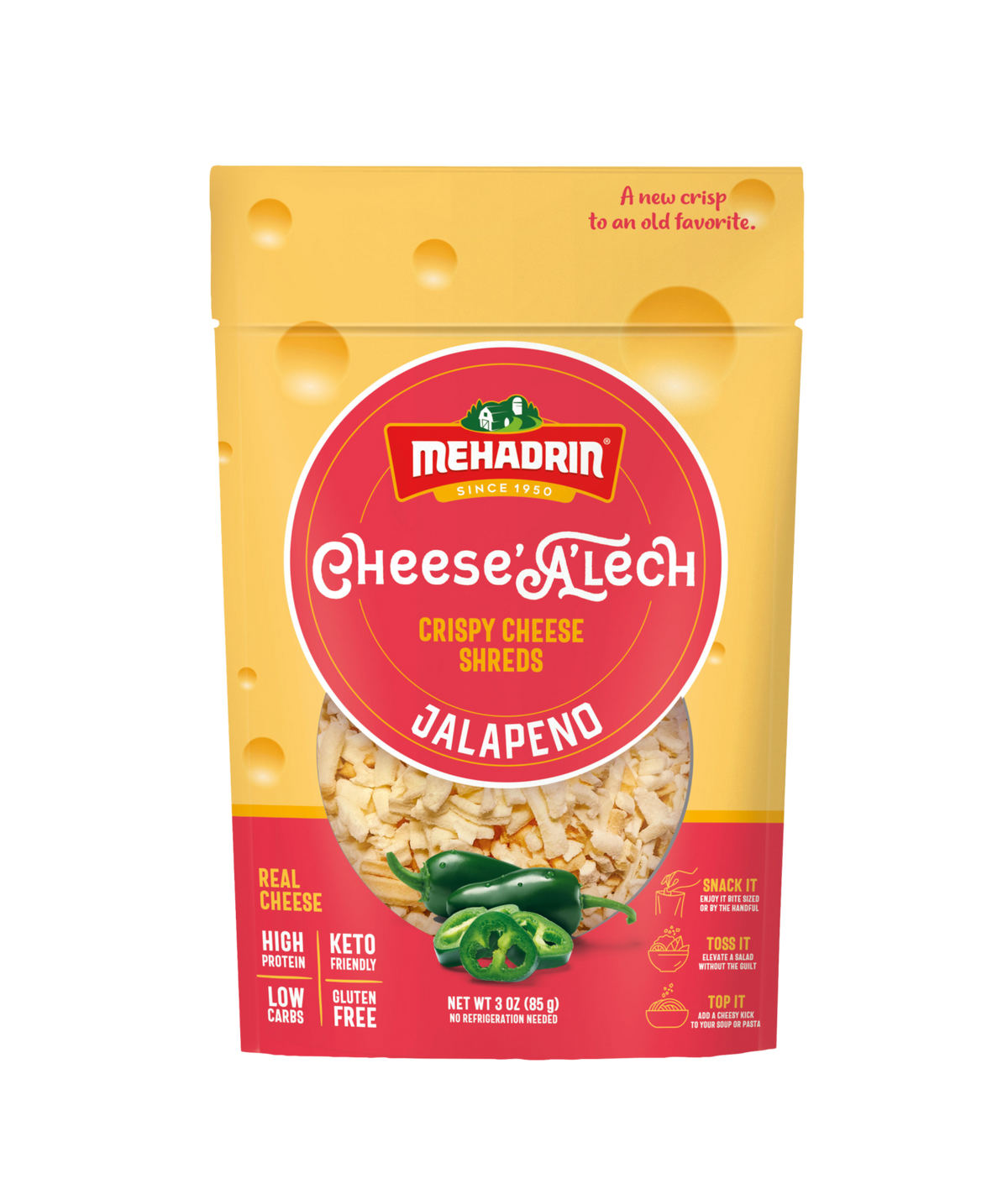 Mehadrin Cheese-Alech Shreds - Jalapeno