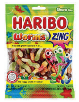 Haribo Gummi Sour Worms