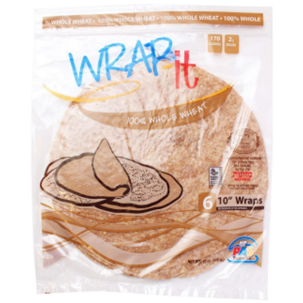 Pas Wraps 10" - Whole Wheat